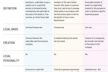 Life insurance policy / Trust / Foundation: the comparative